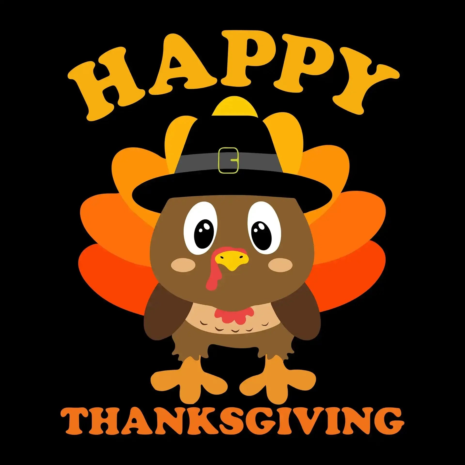 Happy thanksgiving - Thanksgiving Themed T-Shirt-Black-S-Custom One Express