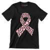 Heart Ribbon - Breast Cancer Awareness T-Shirt-Black-S-Custom One Express