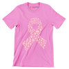 Heart Ribbon - Breast Cancer Awareness T-Shirt-Pink-S-Custom One Express