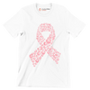 Heart Ribbon - Breast Cancer Awareness T-Shirt-White-S-Custom One Express