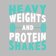 Heavy Weights and Protein Shakes - Gym Themed T-Shirt-Black-S-Custom One Express