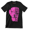 Her Fight Is My Fight - Breast Cancer Awareness T-Shirt-Black-S-Custom One Express