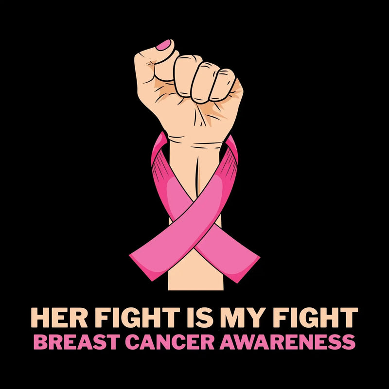 Her fight is my fight Breast Cancer Awareness - Breast Cancer Awareness T-Shirt-Black-S-Custom One Express