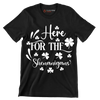 Here for the Shenanigans - St. Patrick's Day T-Shirt-Black-S-Custom One Express
