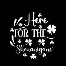 Here for the Shenanigans - St. Patrick's Day T-Shirt-Black-S-Custom One Express