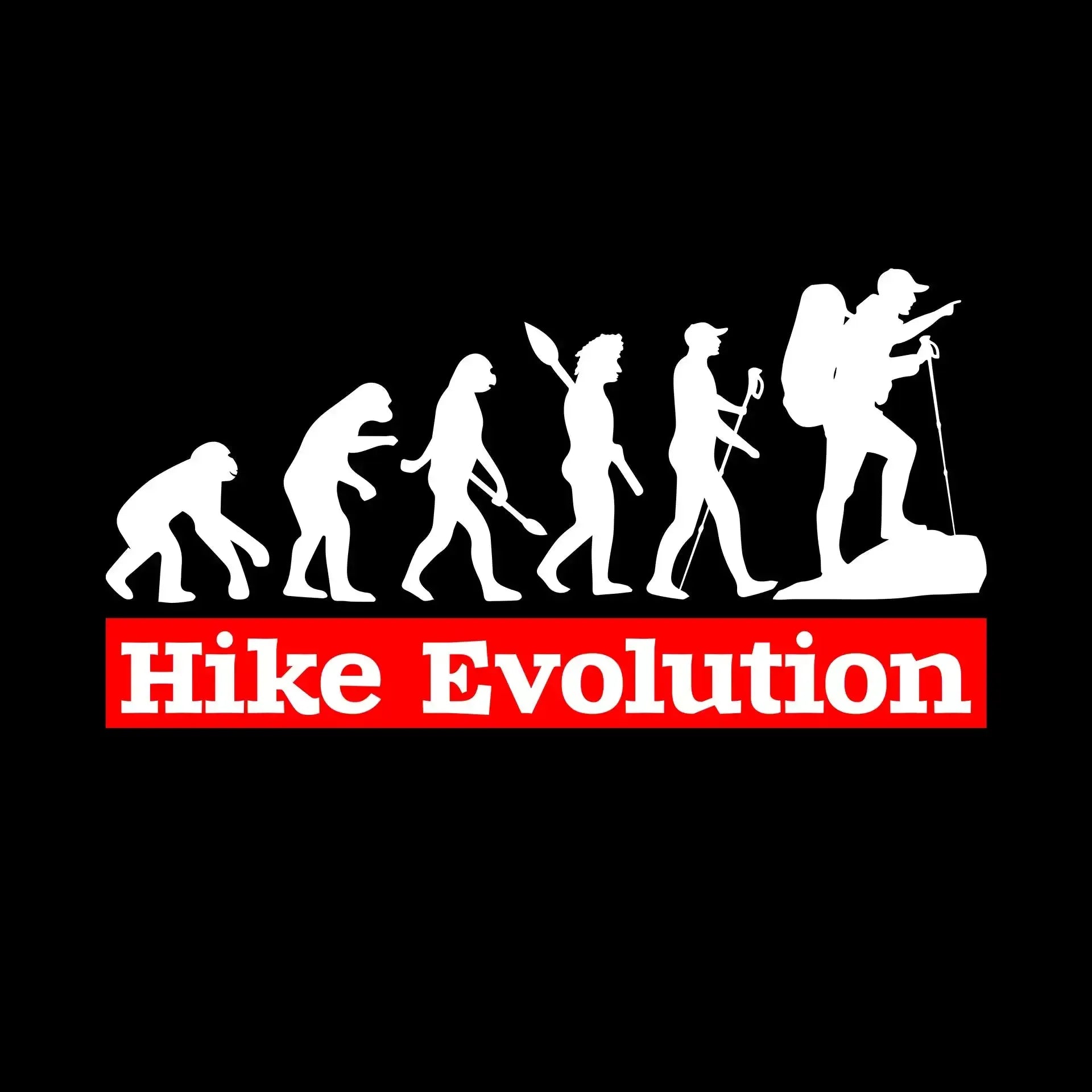 Hike Evolution - Hiking Themed T-Shirt-Black-S-Custom One Express