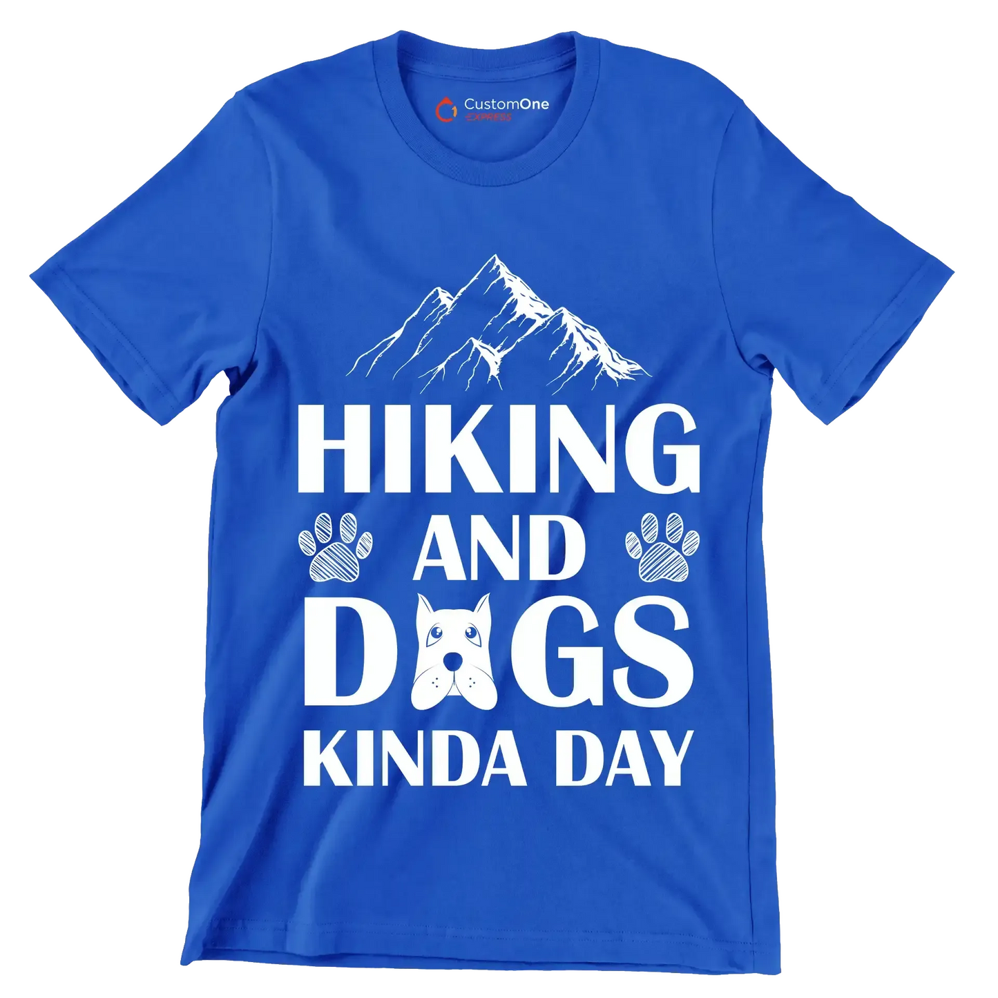 Hiking and dogs kinda day - Dog Themed T-Shirt-Blue-S-Custom One Express