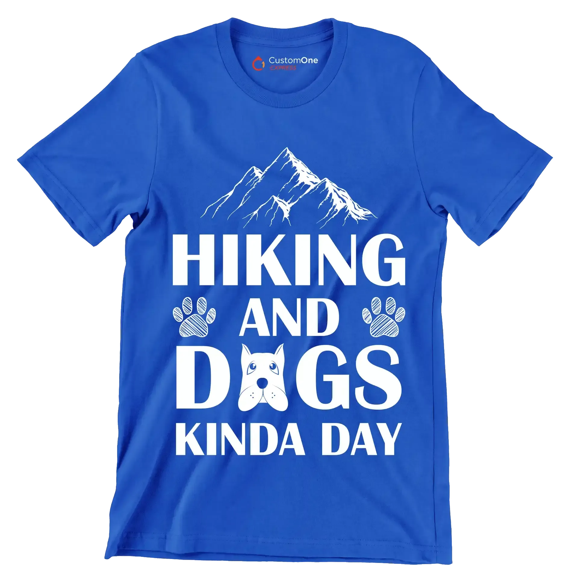 Hiking and dogs kinda day - Dog Themed T-Shirt-Blue-S-Custom One Express