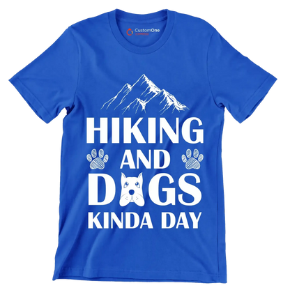 Hiking and dogs kinda day - Dog Themed T-Shirt-Blue-S-Custom One Express