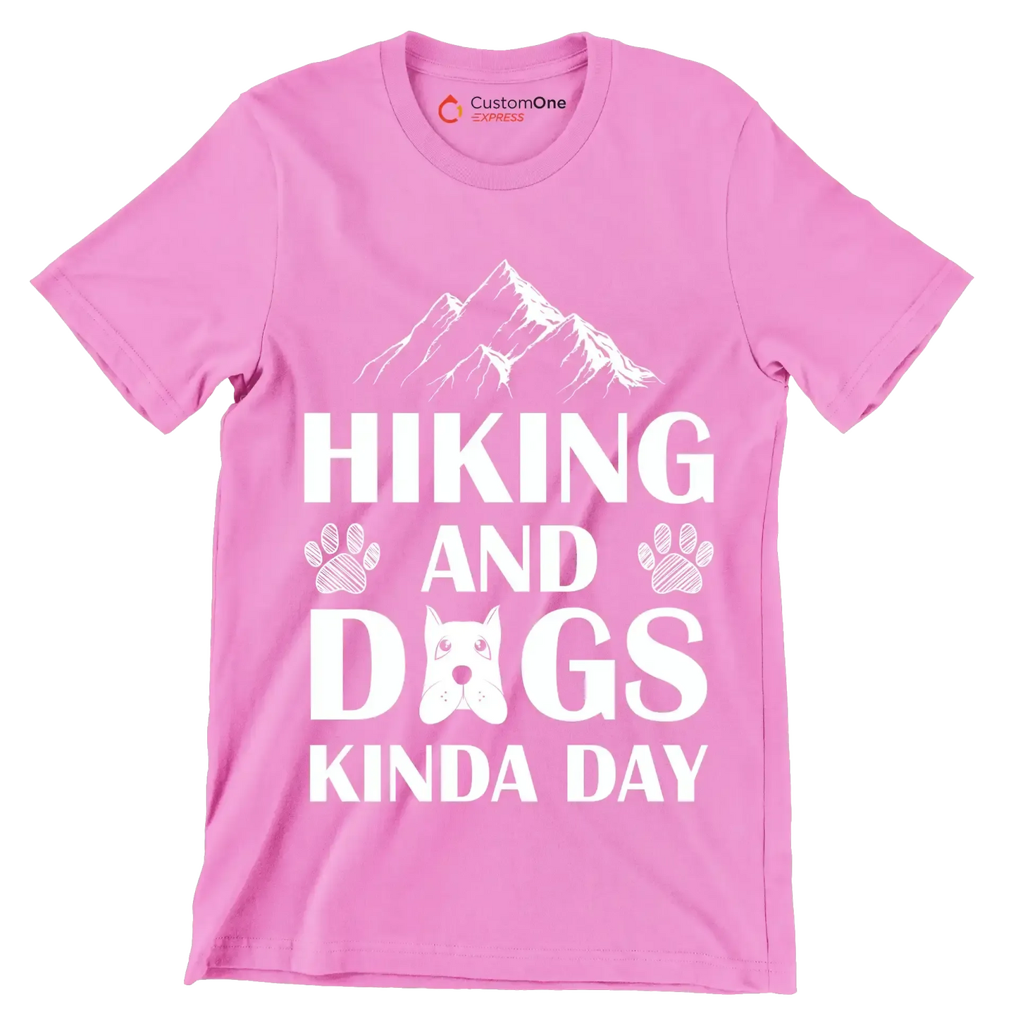 Hiking and dogs kinda day - Dog Themed T-Shirt-Pink-S-Custom One Express