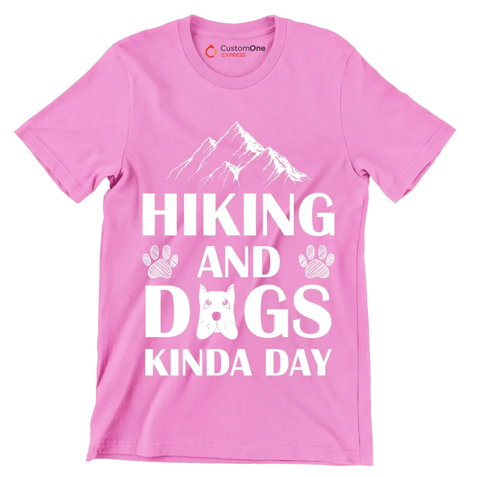 Hiking and dogs kinda day - Dog Themed T-Shirt-Pink-S-Custom One Express