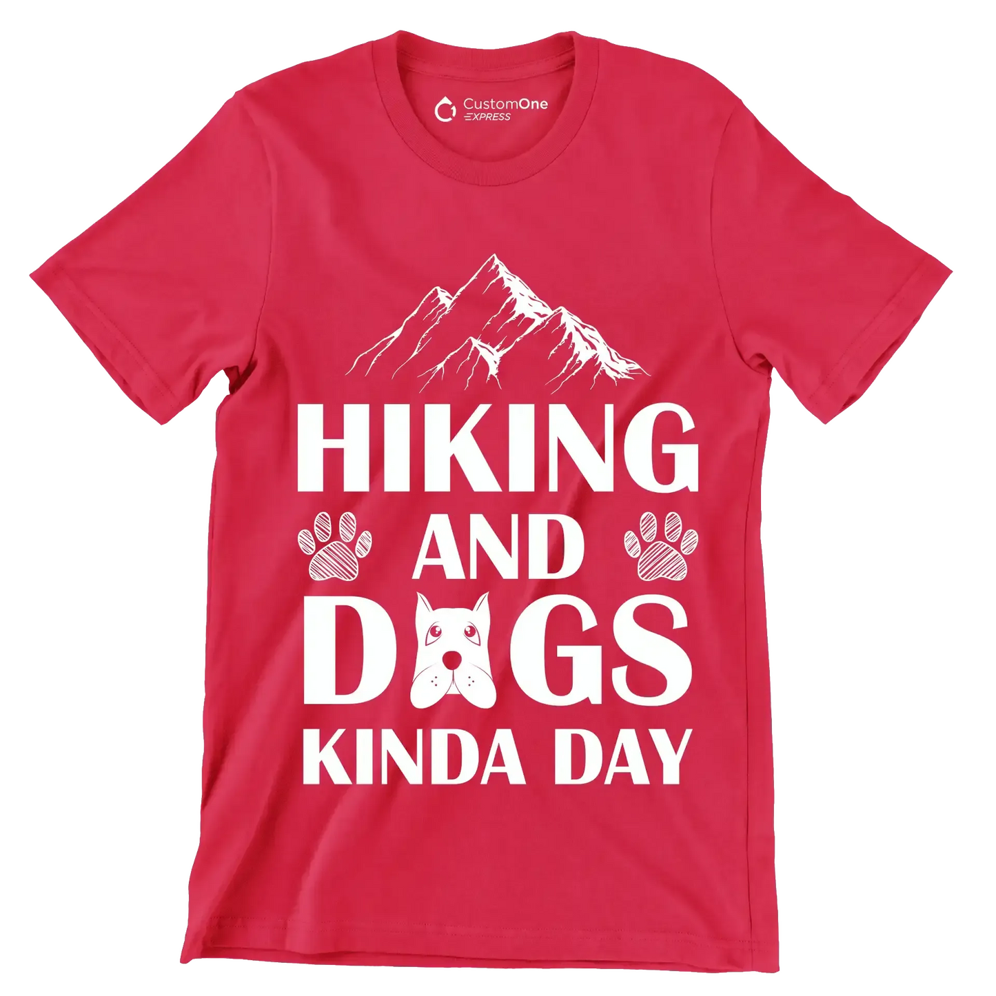 Hiking and dogs kinda day - Dog Themed T-Shirt-Red-S-Custom One Express