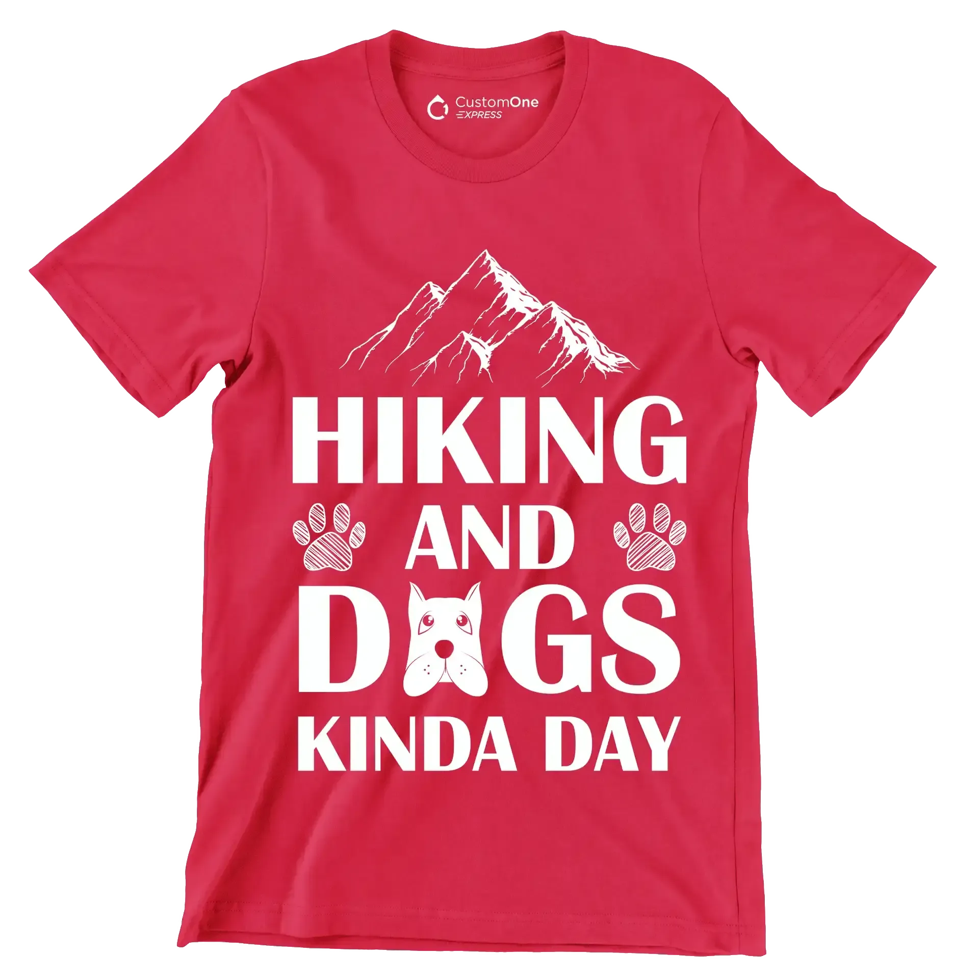 Hiking and dogs kinda day - Dog Themed T-Shirt-Red-S-Custom One Express