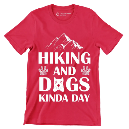 Hiking and dogs kinda day - Dog Themed T-Shirt-Red-S-Custom One Express
