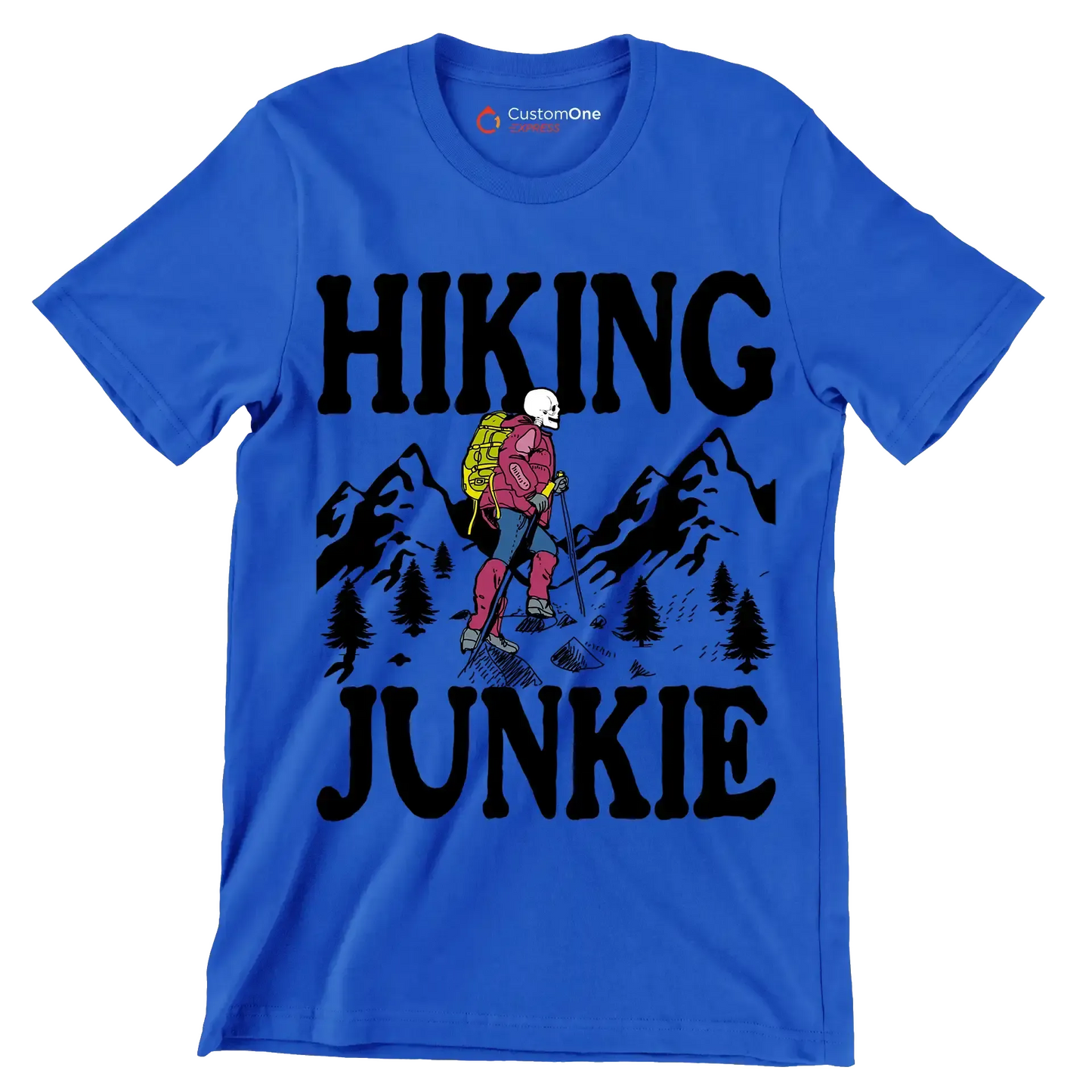 Hiking junkie - Hiking Themed T-Shirt-Blue-S-Custom One Express