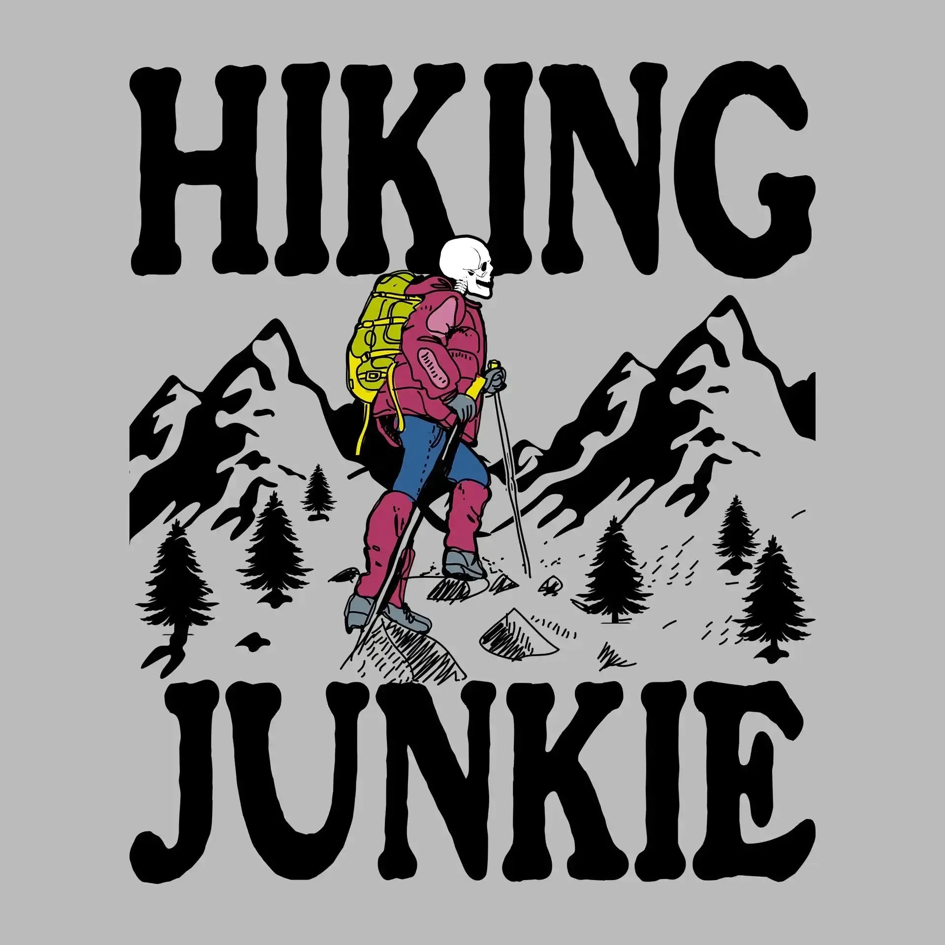 Hiking junkie - Hiking Themed T-Shirt-Blue-S-Custom One Express