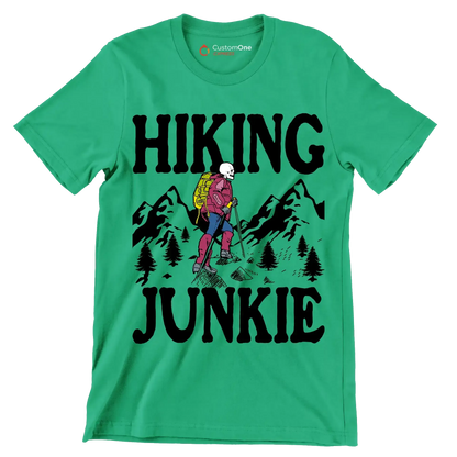 Hiking junkie - Hiking Themed T-Shirt-Green-S-Custom One Express