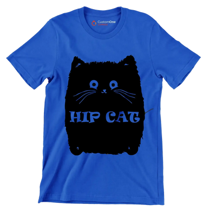 Hip cat - Cat Themed T-Shirt-Blue-S-Custom One Express