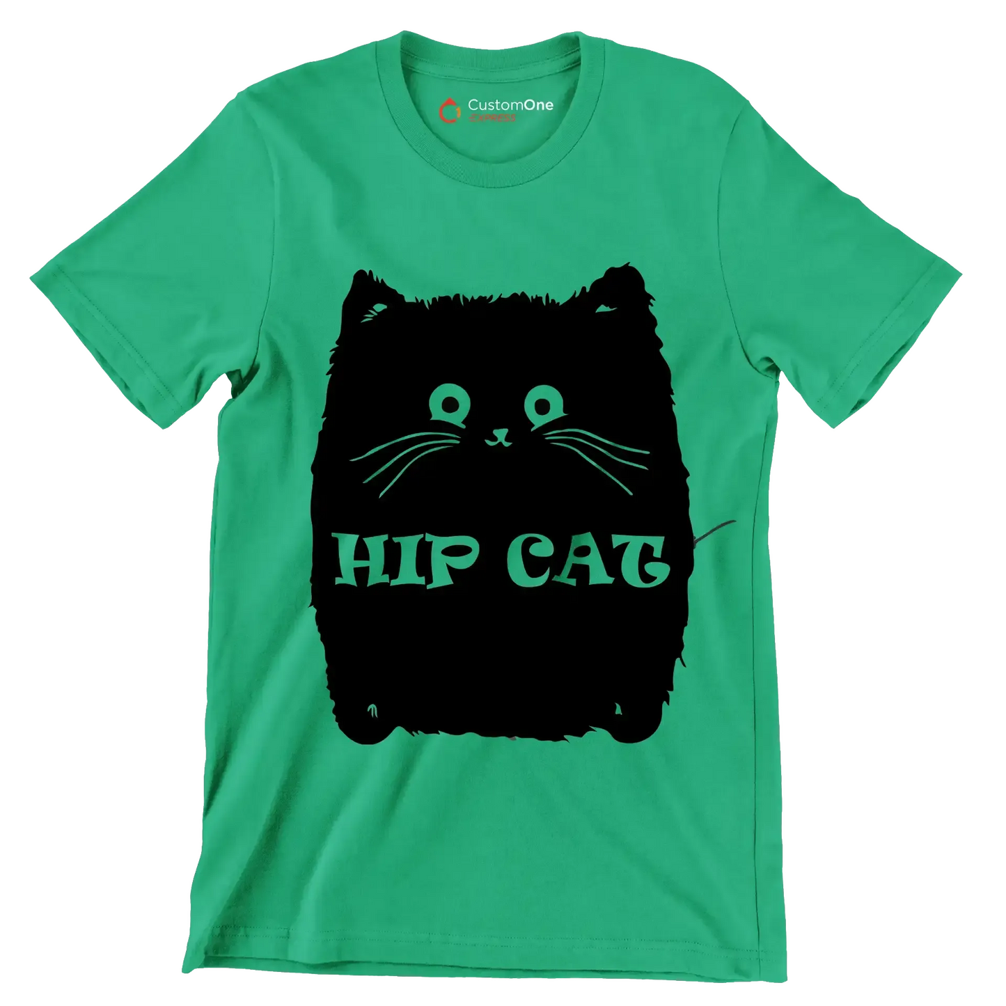 Hip cat - Cat Themed T-Shirt-Green-S-Custom One Express