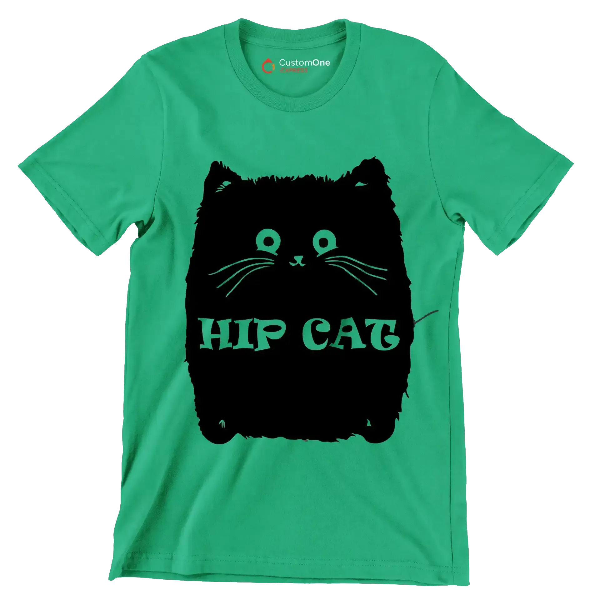 Hip cat - Cat Themed T-Shirt-Green-S-Custom One Express