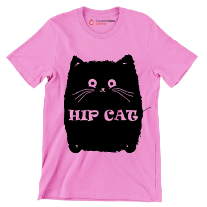 Hip cat - Cat Themed T-Shirt-Pink-S-Custom One Express