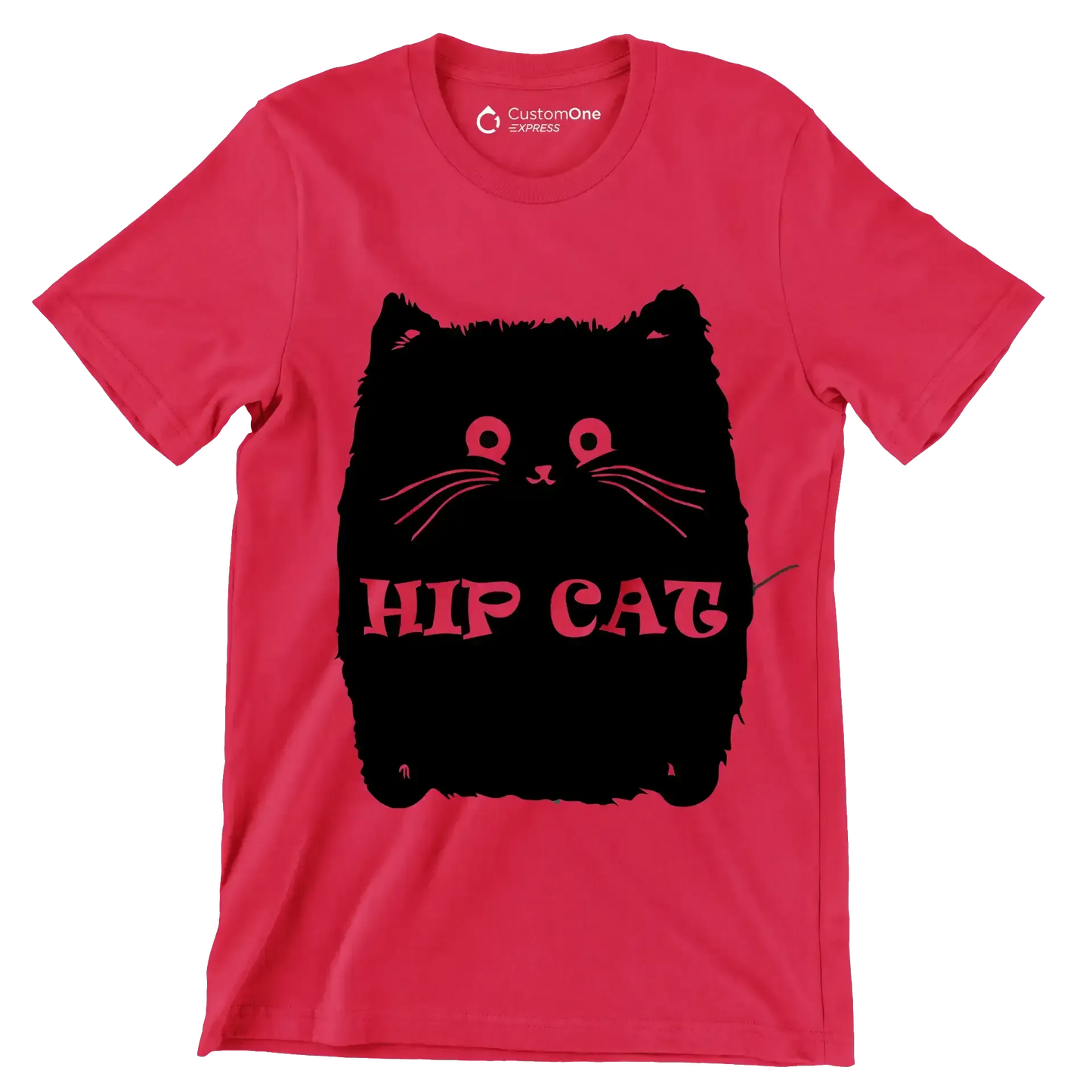 Hip cat - Cat Themed T-Shirt-Red-S-Custom One Express