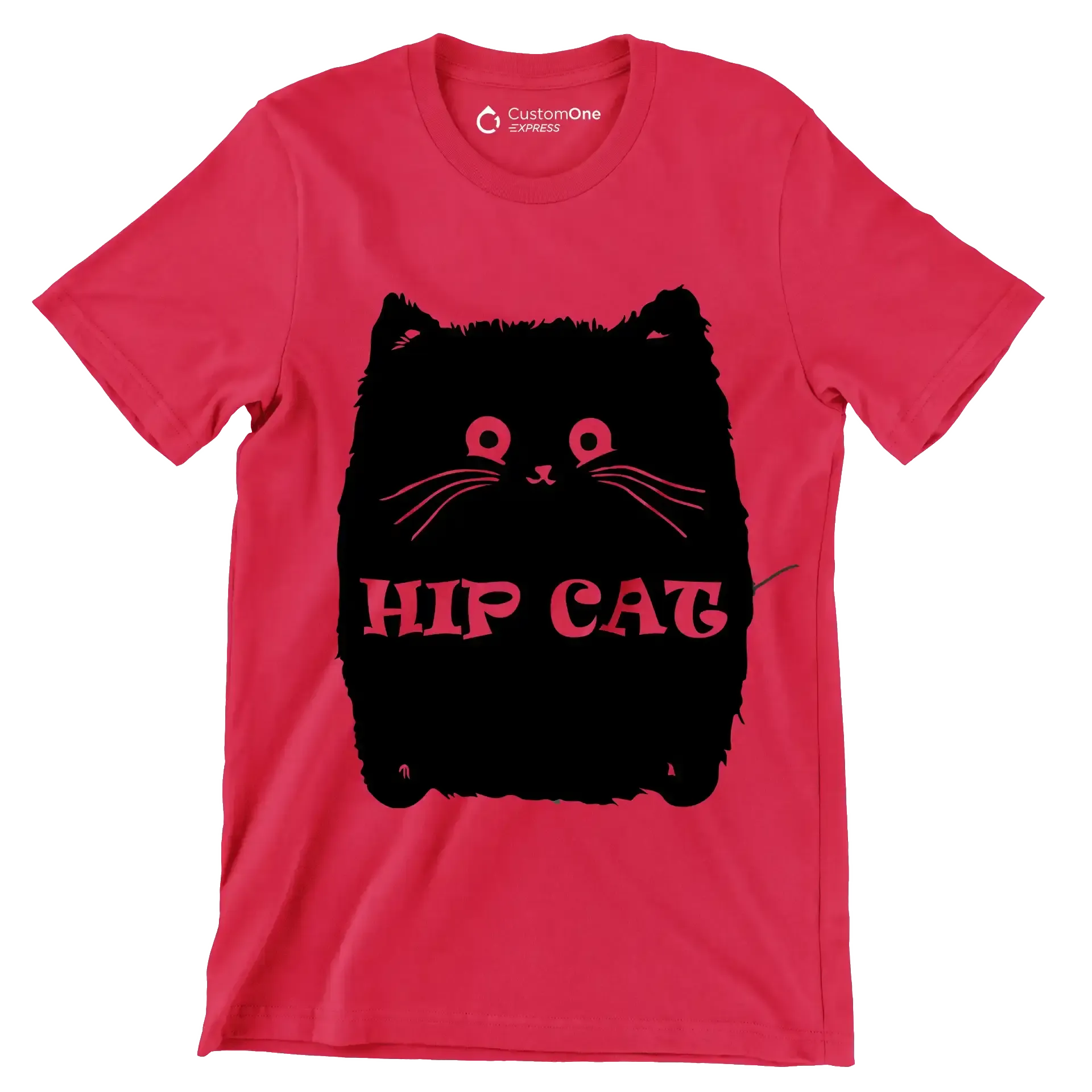 Hip cat - Cat Themed T-Shirt-Red-S-Custom One Express