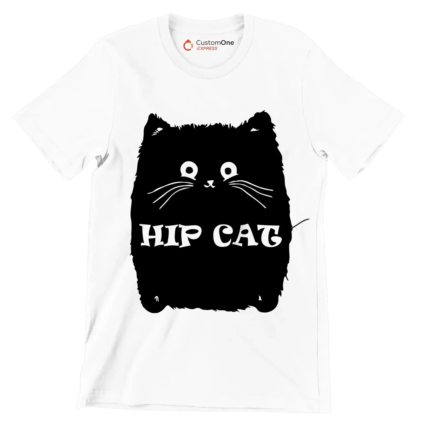 Hip cat - Cat Themed T-Shirt-White-S-Custom One Express