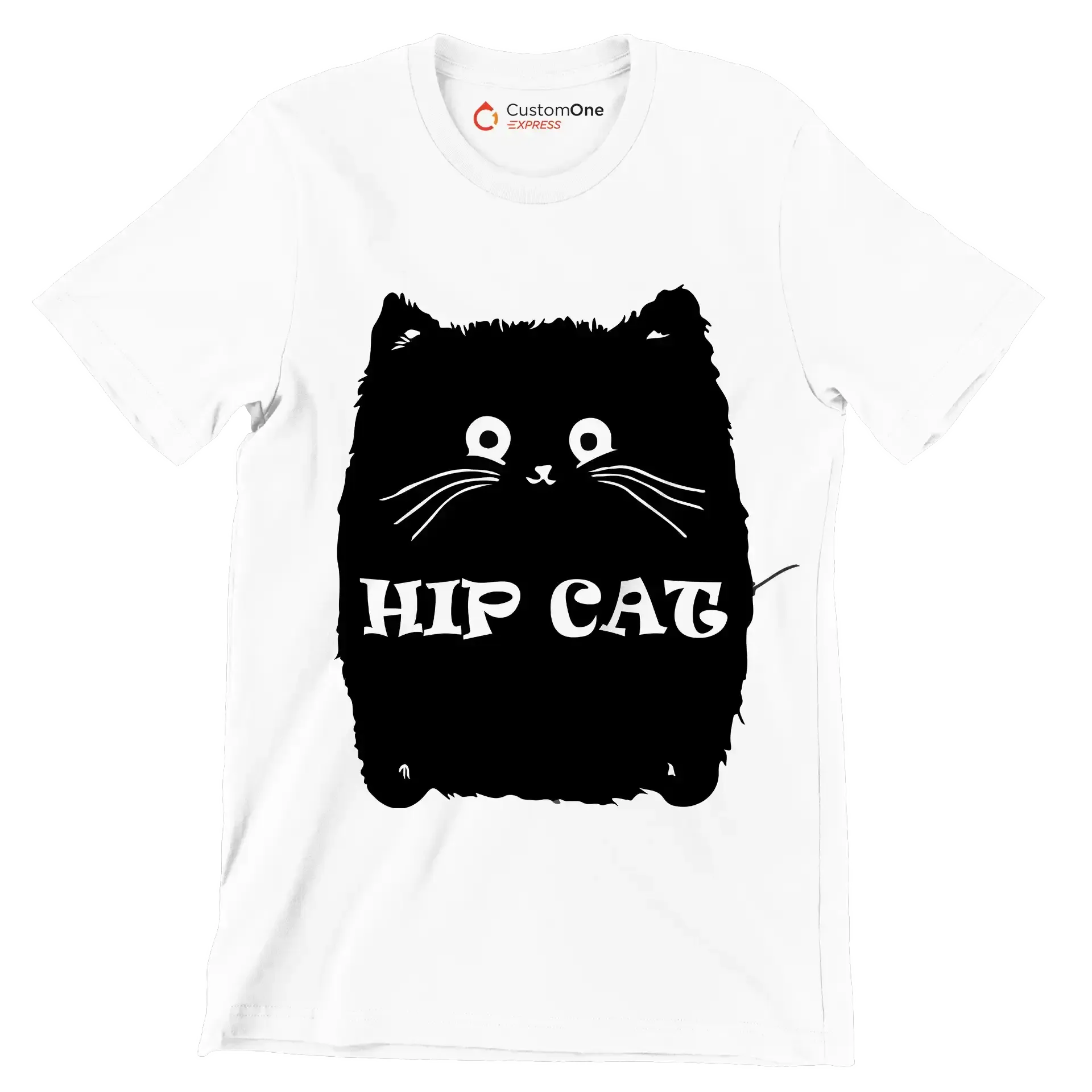 Hip cat - Cat Themed T-Shirt-White-S-Custom One Express