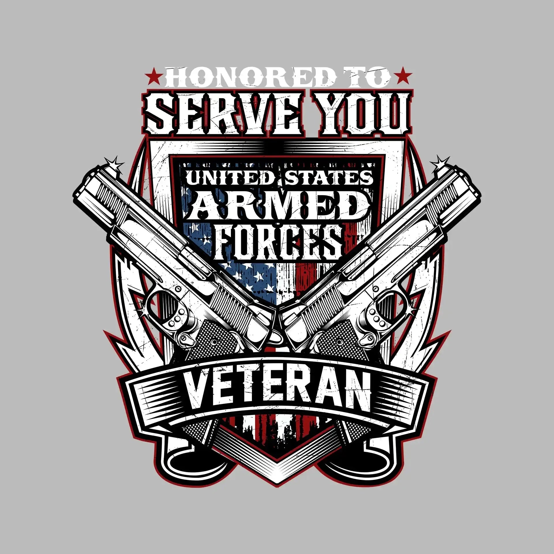 Honored to serve you united states armed forces veteran - Veterans Themed T-Shirt-Black-S-Custom One Express