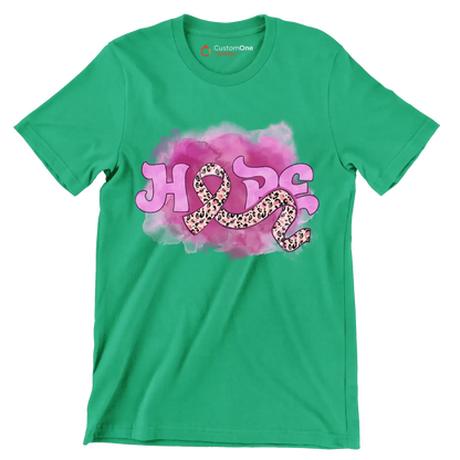 Hope - Breast Cancer Awareness T-Shirt-Green-S-Custom One Express