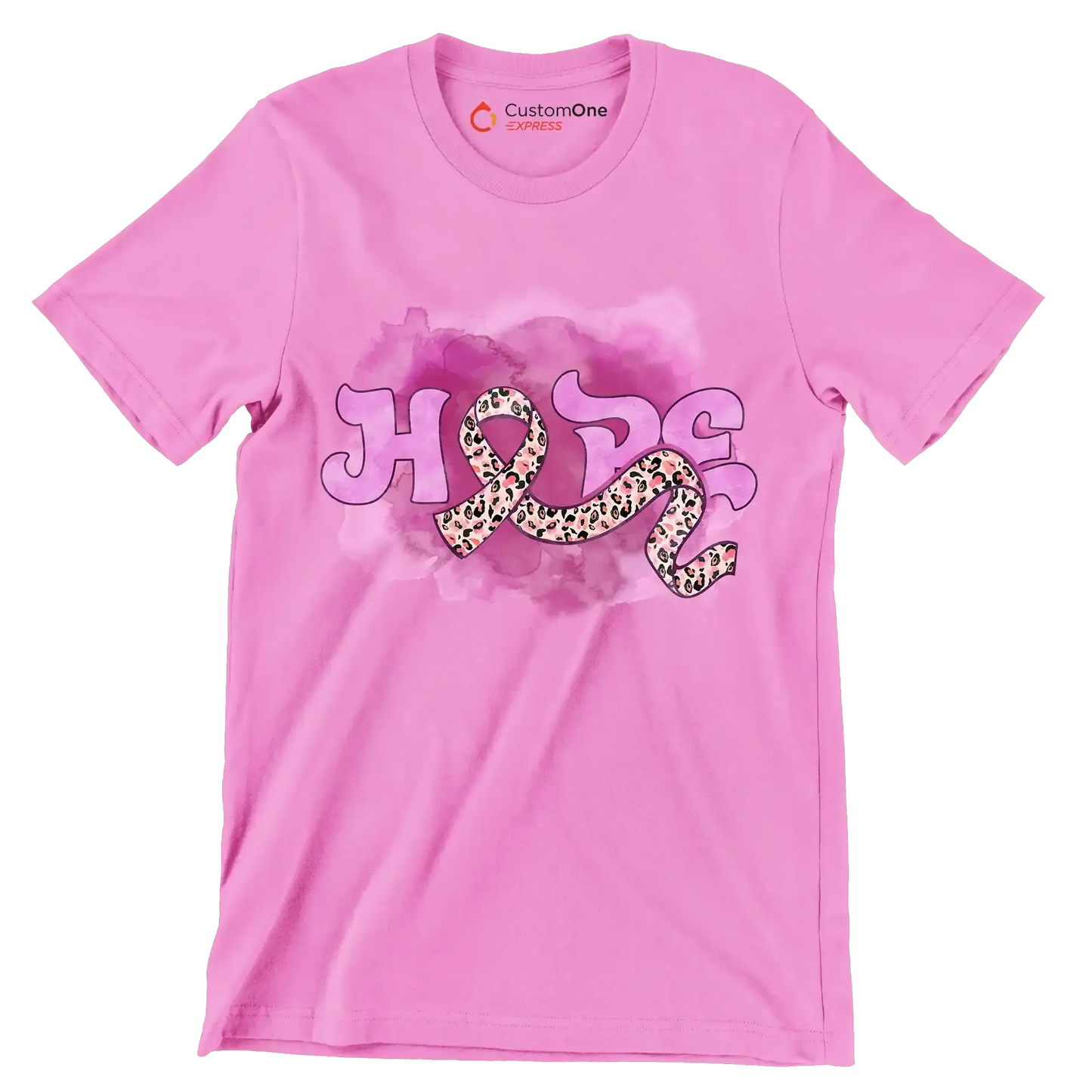 Hope - Breast Cancer Awareness T-Shirt-Pink-S-Custom One Express