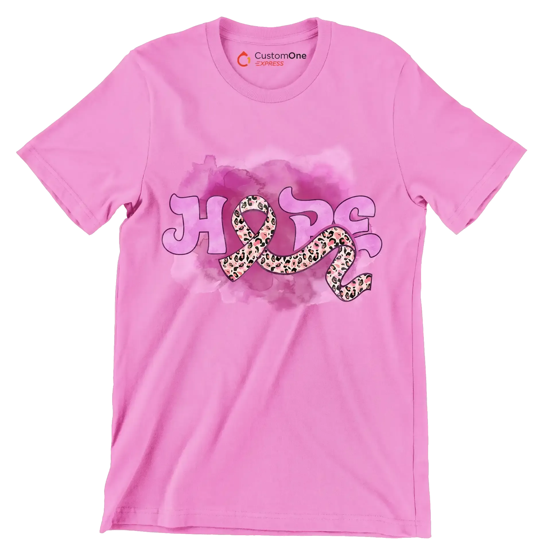 Hope - Breast Cancer Awareness T-Shirt-Pink-S-Custom One Express
