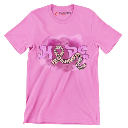 Hope - Breast Cancer Awareness T-Shirt-Pink-S-Custom One Express