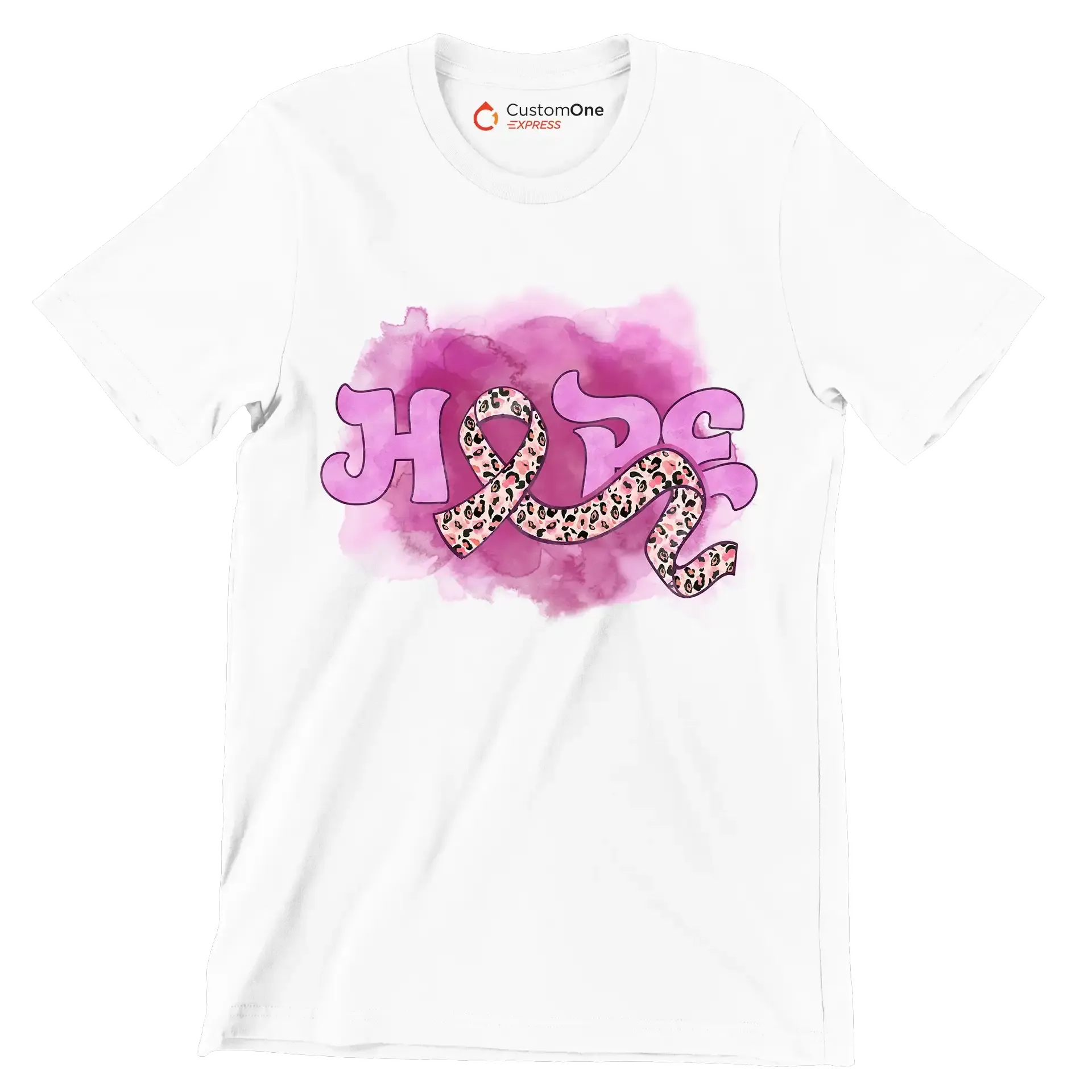 Hope - Breast Cancer Awareness T-Shirt-White-S-Custom One Express