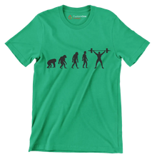 Human Evolution - Gym Themed T-Shirt-Green-S-Custom One Express