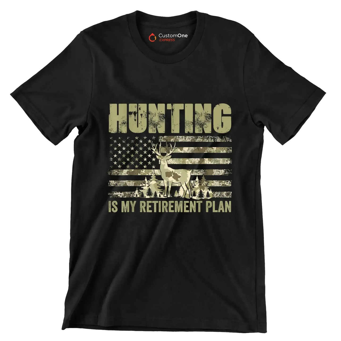 Hunting is my retirement plan - Retirement Themed T-Shirt-Black-S-Custom One Express