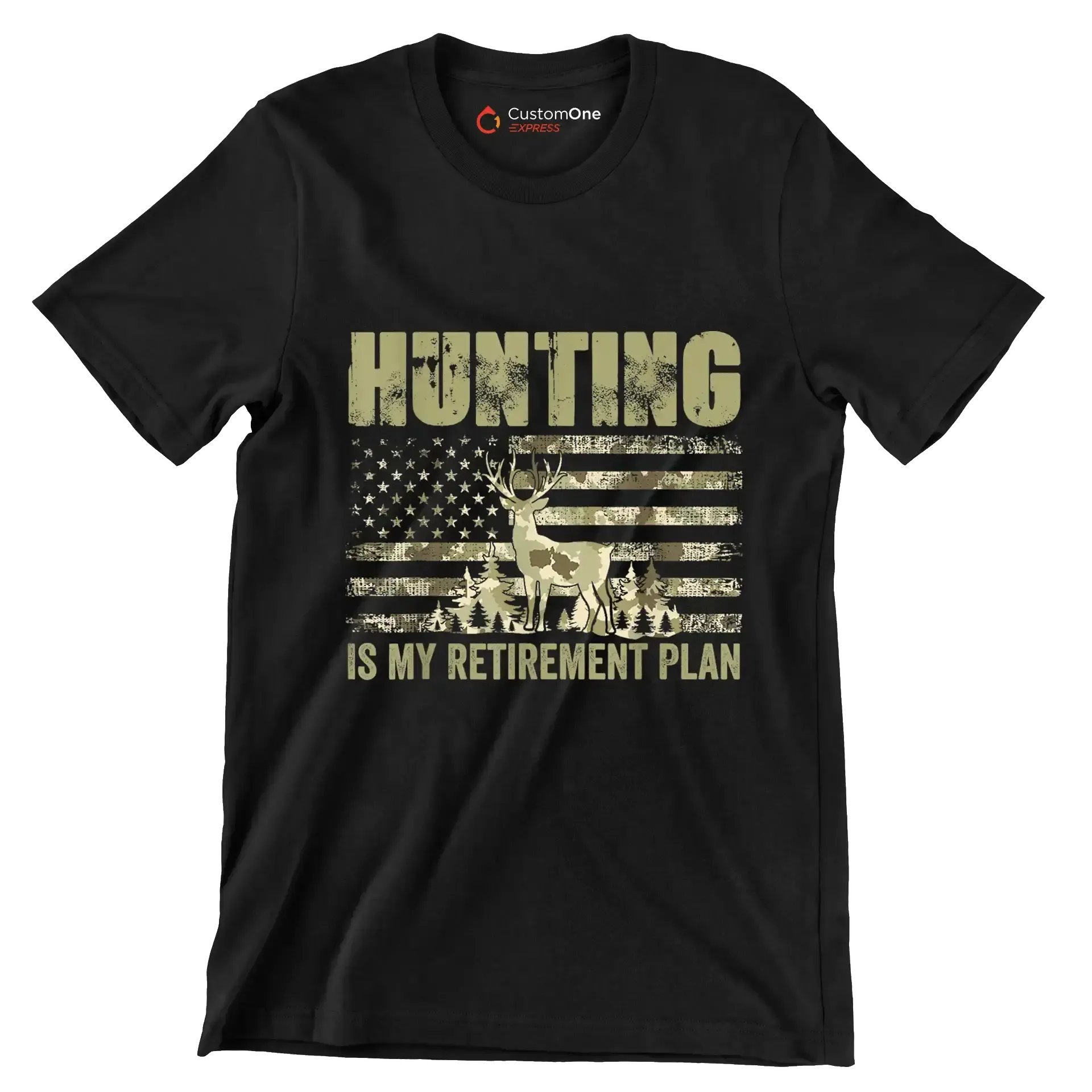 Hunting is my retirement plan - Retirement Themed T-Shirt-Black-S-Custom One Express