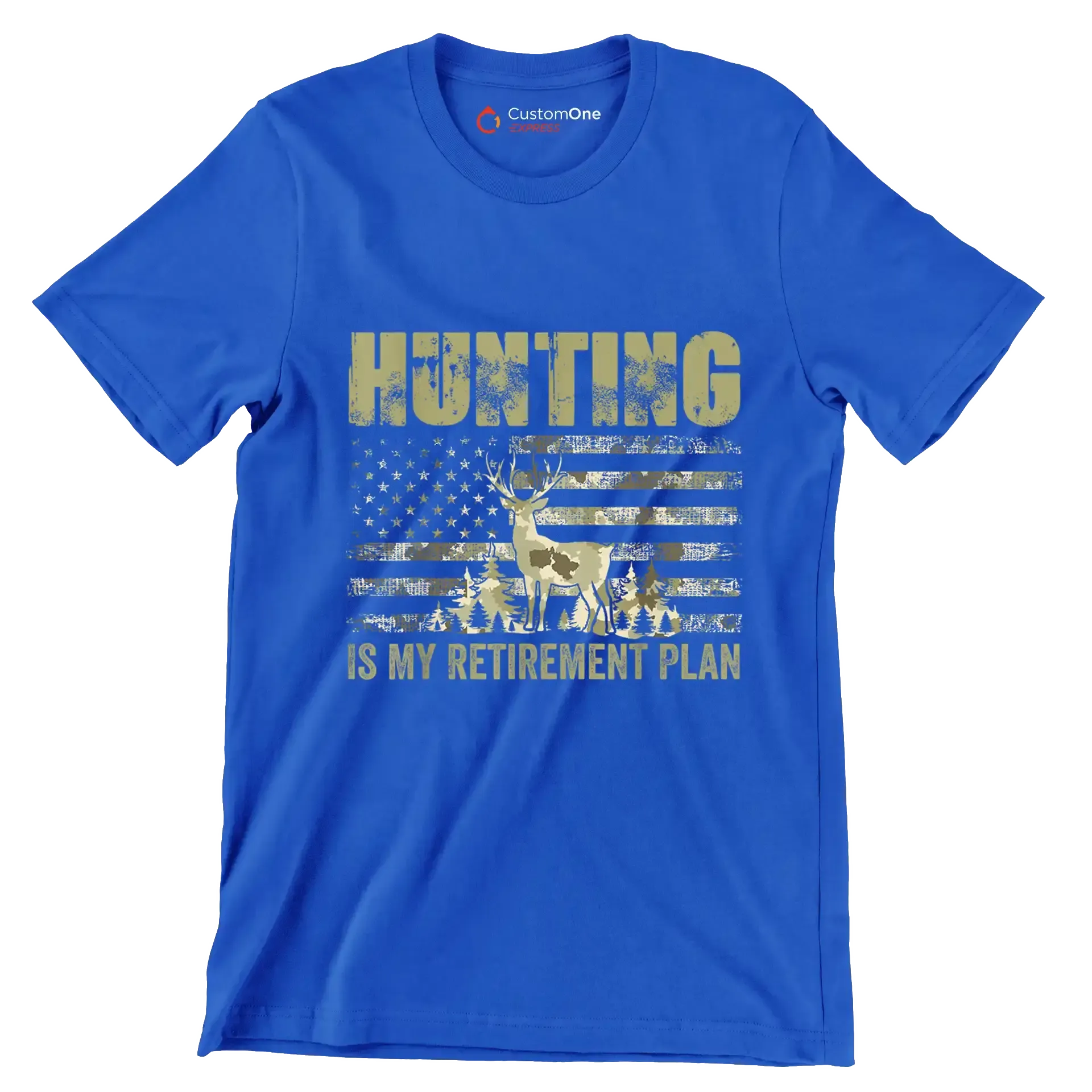 Hunting is my retirement plan - Retirement Themed T-Shirt-Blue-S-Custom One Express