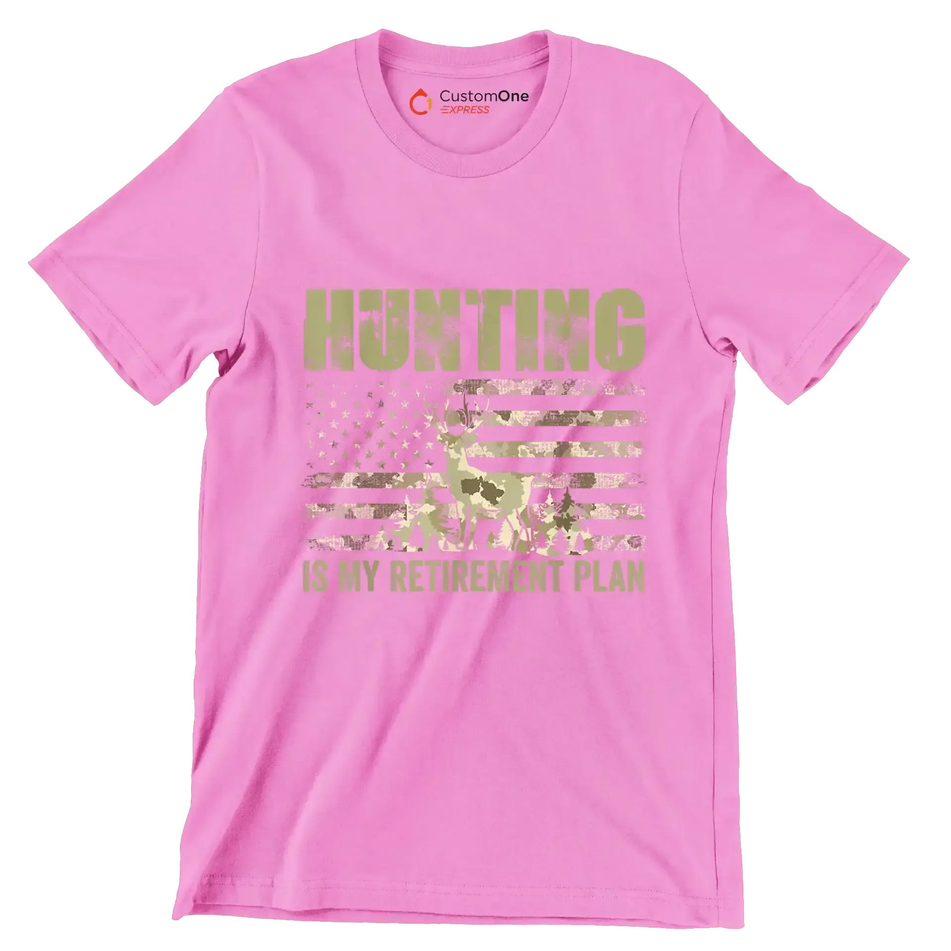 Hunting is my retirement plan - Retirement Themed T-Shirt-Pink-S-Custom One Express
