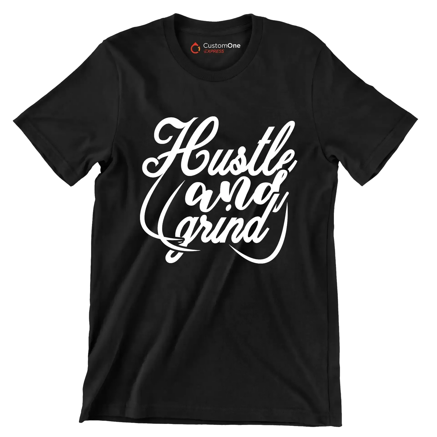 Hustle And Grind - Motivational Themed T-Shirt-Black-S-Custom One Express