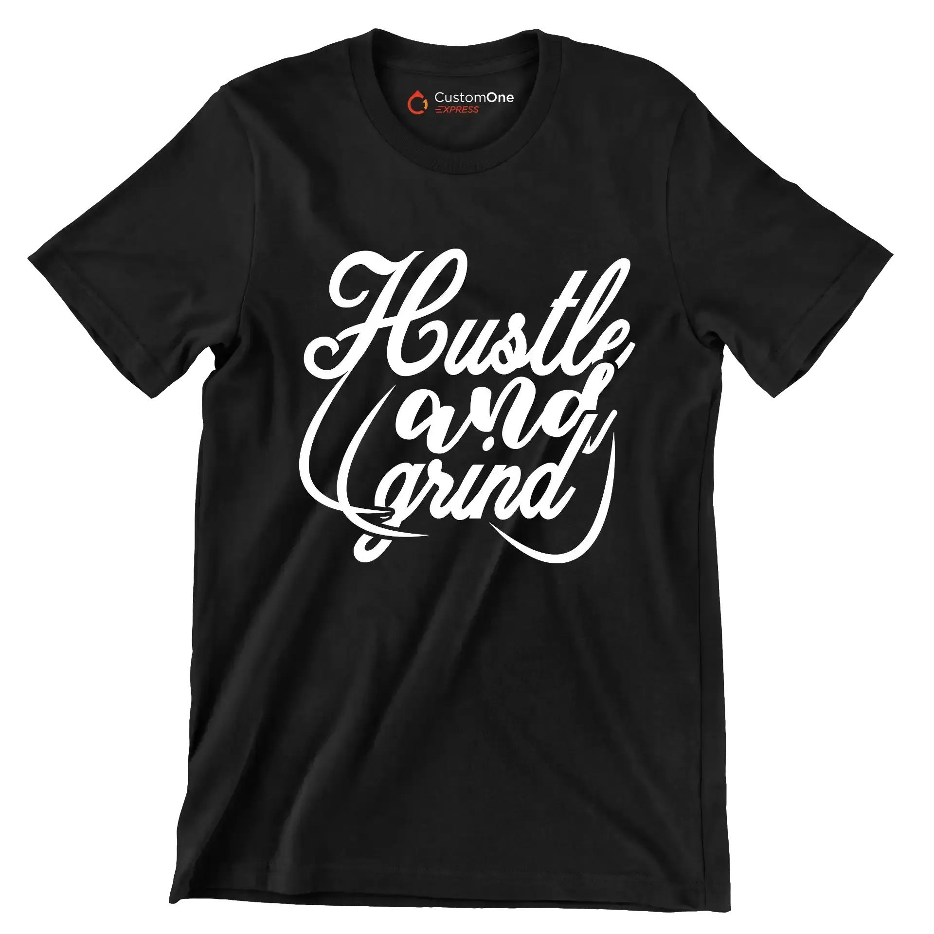 Hustle And Grind - Motivational Themed T-Shirt-Black-S-Custom One Express
