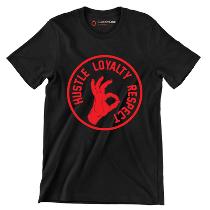 Hustle Loyalty Respect - Motivational Themed T-Shirt-Black-S-Custom One Express