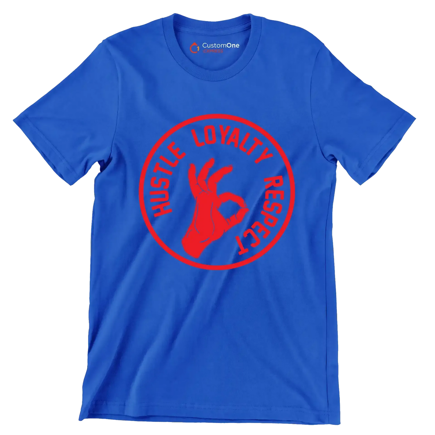 Hustle Loyalty Respect - Motivational Themed T-Shirt-Blue-S-Custom One Express