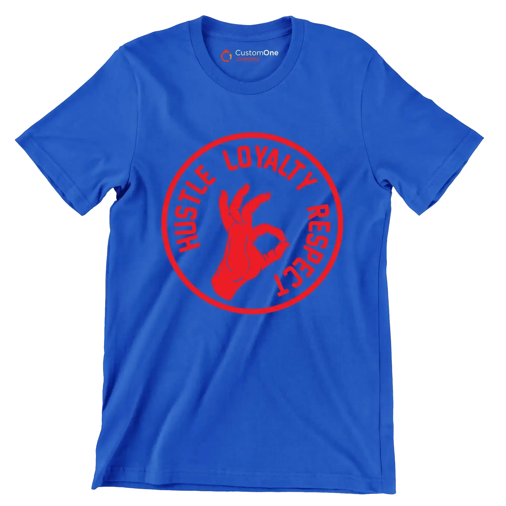 Hustle Loyalty Respect - Motivational Themed T-Shirt-Blue-S-Custom One Express