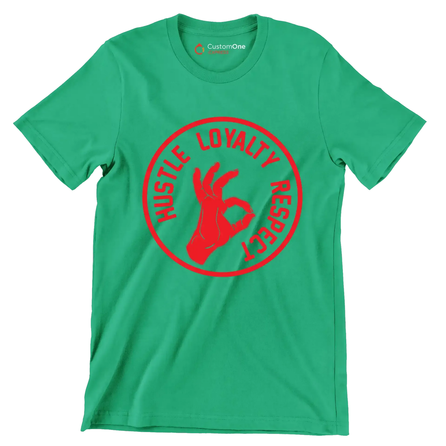 Hustle Loyalty Respect - Motivational Themed T-Shirt-Green-S-Custom One Express