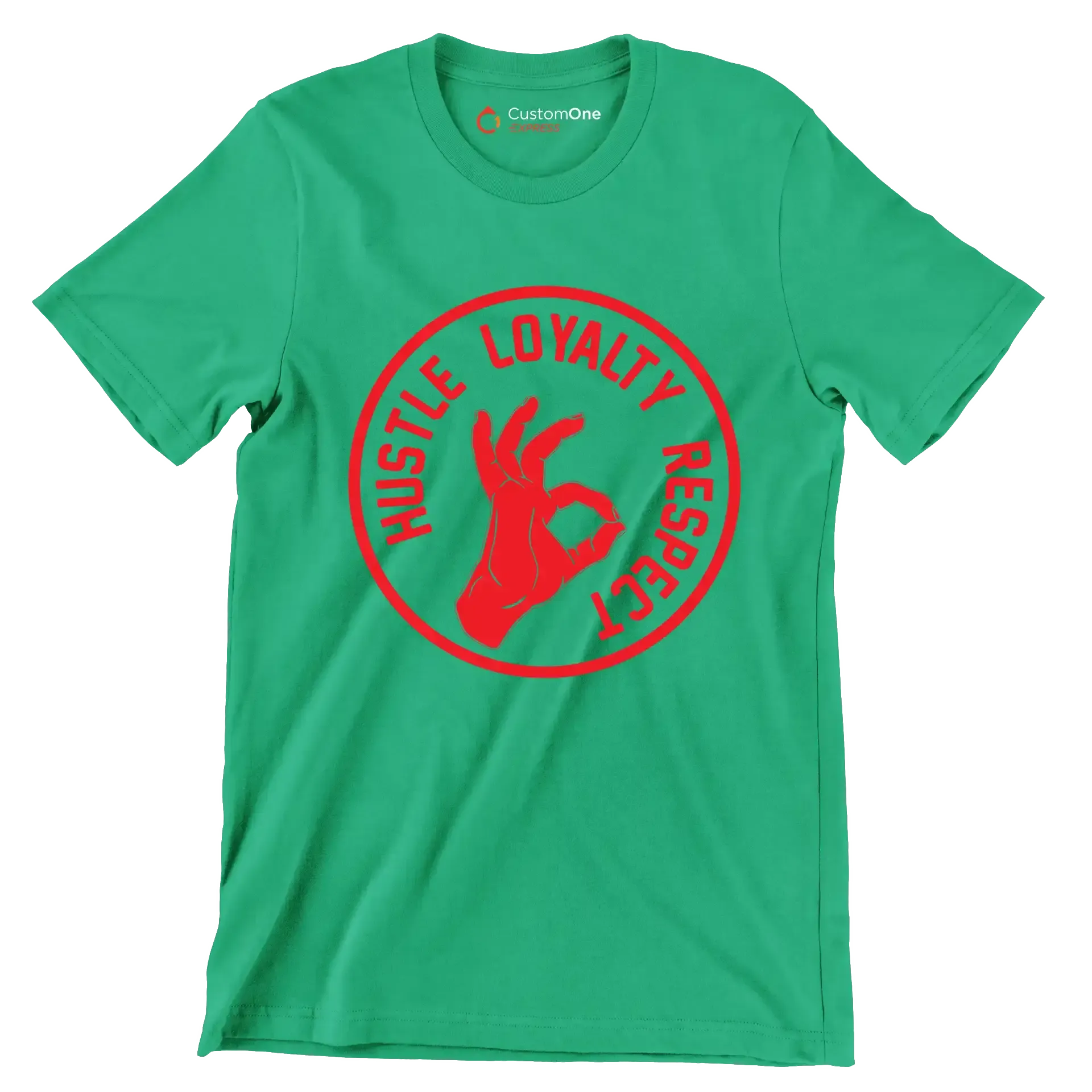 Hustle Loyalty Respect - Motivational Themed T-Shirt-Green-S-Custom One Express