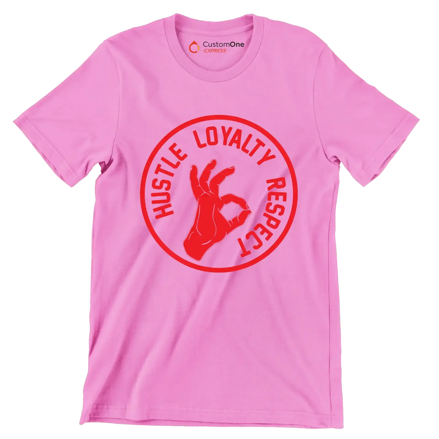 Hustle Loyalty Respect - Motivational Themed T-Shirt-Pink-S-Custom One Express