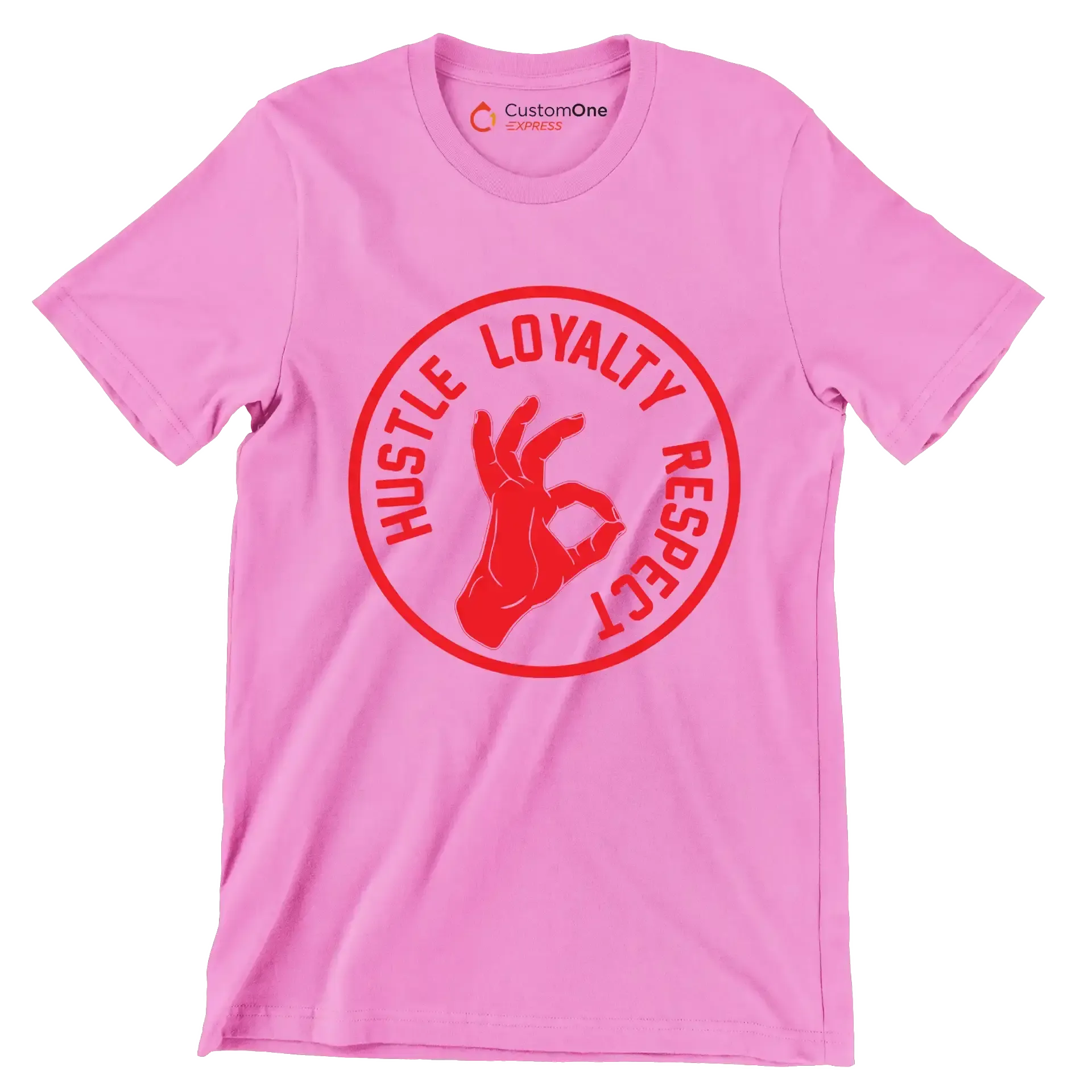 Hustle Loyalty Respect - Motivational Themed T-Shirt-Pink-S-Custom One Express