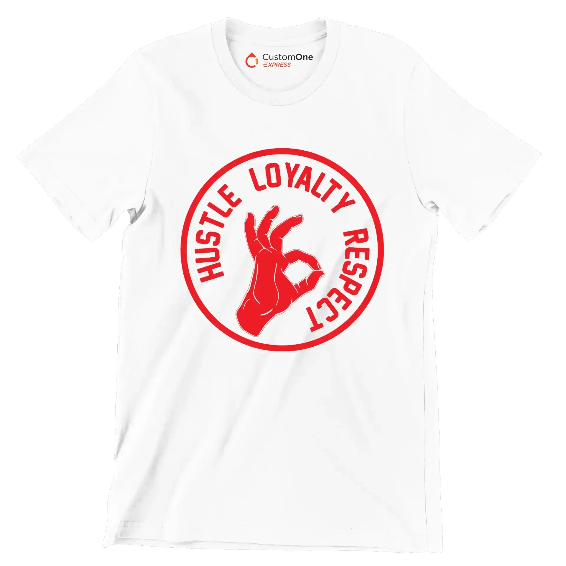 Hustle Loyalty Respect - Motivational Themed T-Shirt-White-S-Custom One Express